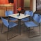 Regency Kahlo Square Table & Chair Sets, 30 W, 30 L, 29 H, Wood, Metal, Polypropylene Top, Maple TPL3030PLBK44BE - alternate 3